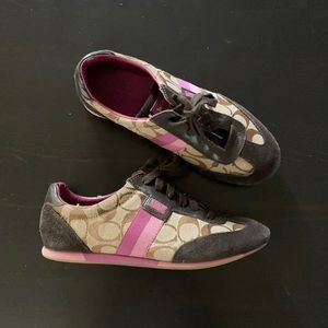 Khaki/Berry Coach Joss sneakers (7.5W)